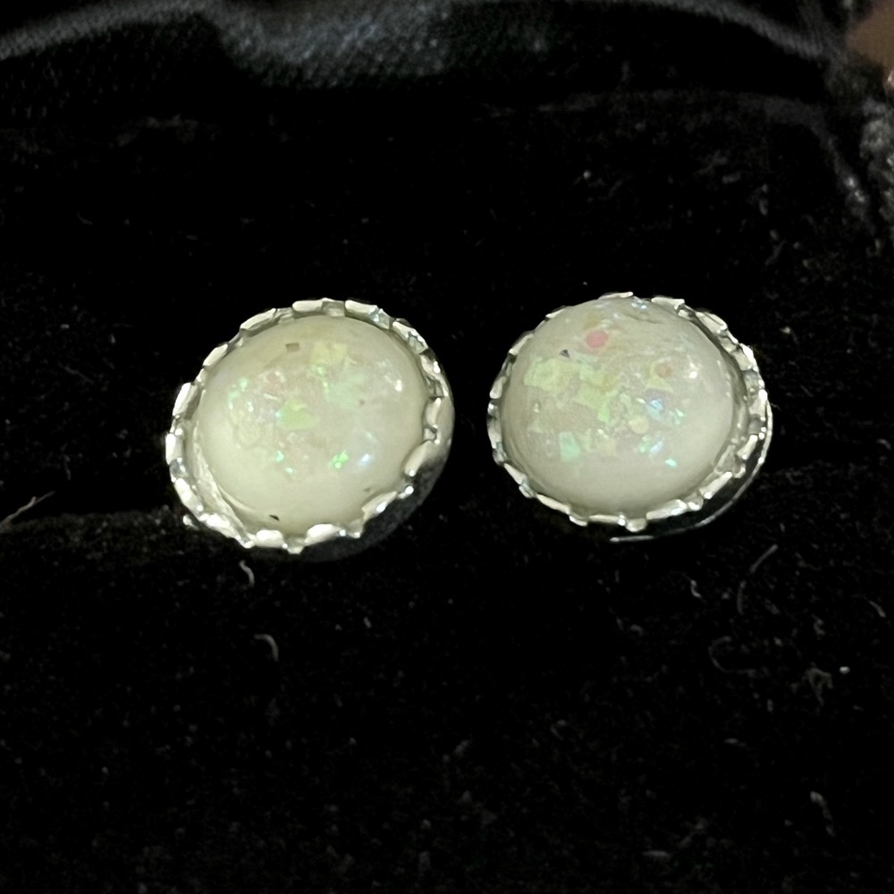 Gorgeous Milky White Stud Earrings